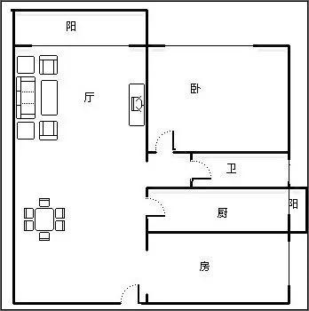 鸿洲佳园  1室1厅1卫   165.00万客厅