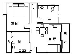 林荫河畔  1室1厅1卫   2100.00元/月室内图