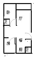 阳光棕榈泉国际公寓  2室1厅2卫   285.00万客厅