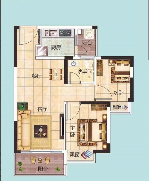 凤凰华庭  2室2厅1卫   160.00万