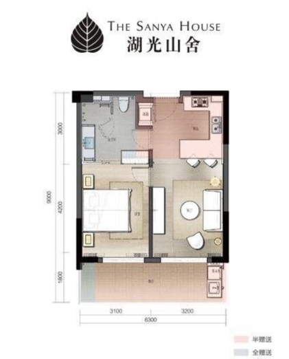 湖光山舍  1室1厅1卫   3500.00元/月室内图