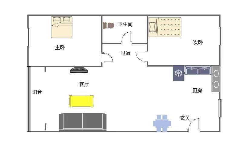 远盛七彩阳光  2室2厅1卫   200.00万客厅