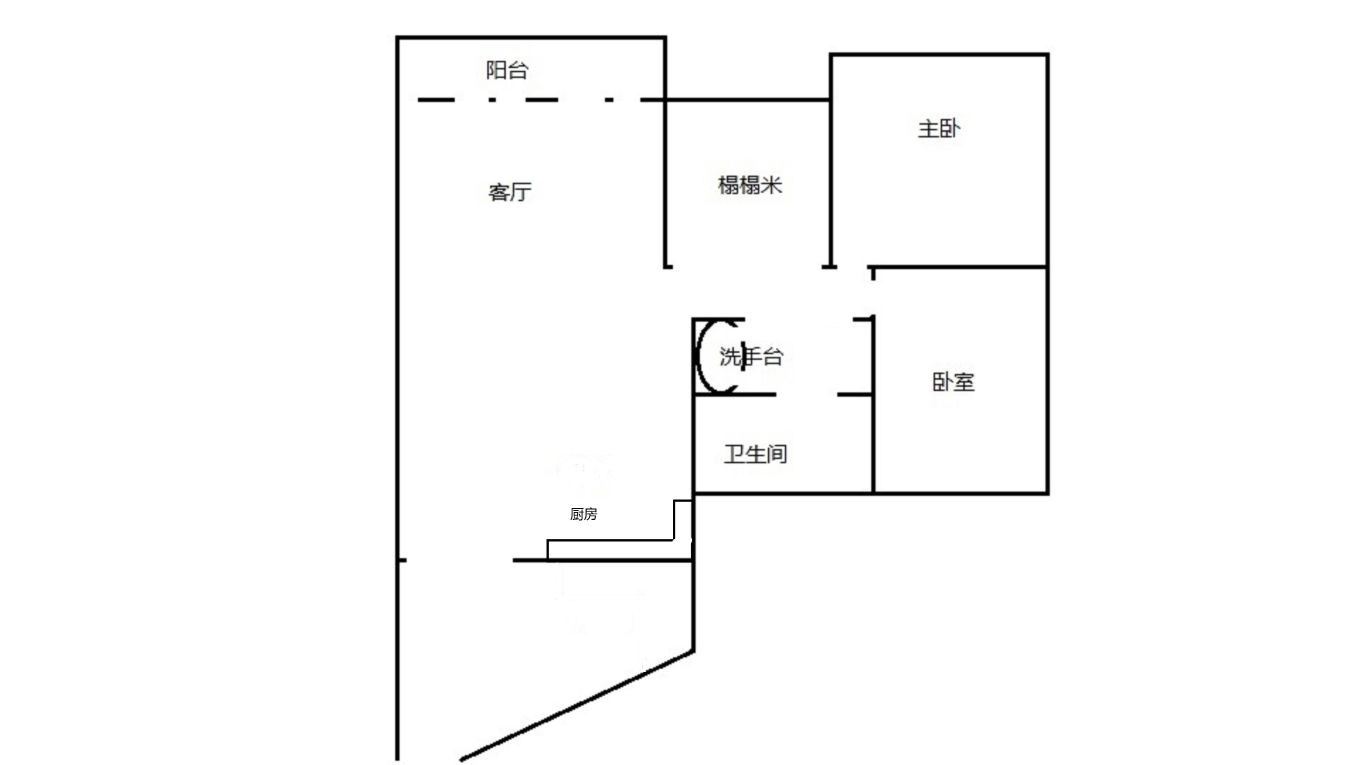 卓达东方巴哈马三期自由港湾  2室1厅1卫   248.00万客厅