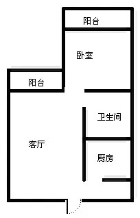 蓝波湾公寓  1室1厅1卫   230.00万客厅