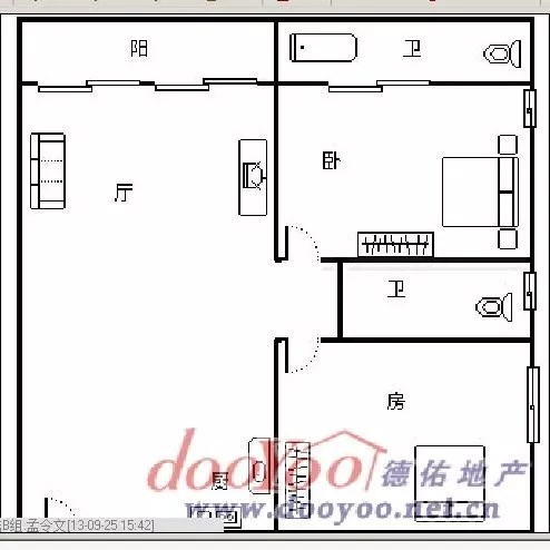 凤凰水城南岸  2室2厅2卫   280.00万客厅