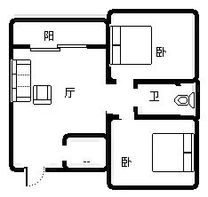 星海度假公寓  2室2厅1卫   225.00万客厅