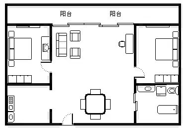 碧海蓝天  2室1厅1卫   385.00万客厅