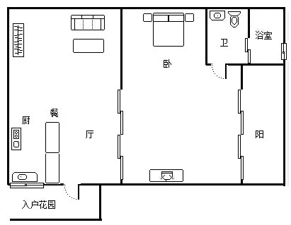 凤凰水城南岸  1室1厅1卫   100.00万客厅