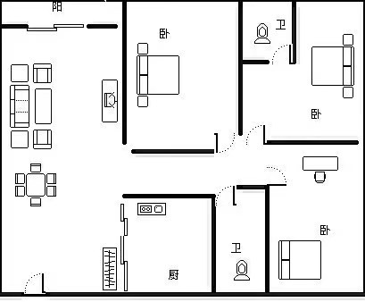 兰海花园三期  3室1厅3卫   8333.00元/月室内图