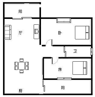 和兴家园  2室2厅1卫   245.00万客厅