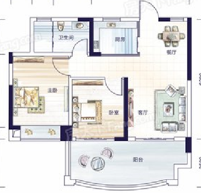 君和君泰·和园(二期)  2室1厅1卫   270.00万