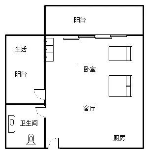 兰海花园三期  1室1厅1卫   247.00万客厅