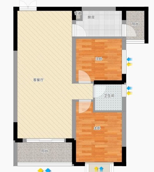 天泽湖畔  2室2厅1卫   3400.00元/月