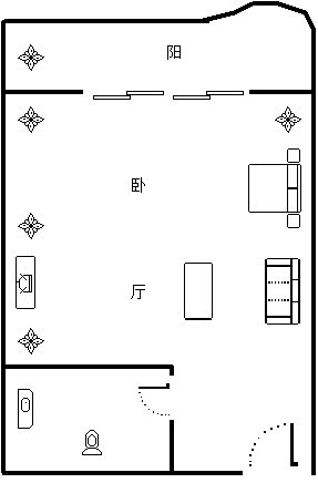 美丽新海岸  1室1厅1卫   140.00万客厅