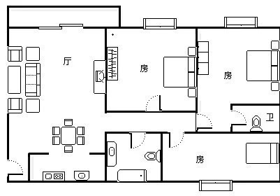 兰海花园三期  3室2厅2卫   6000.00元/月室内图