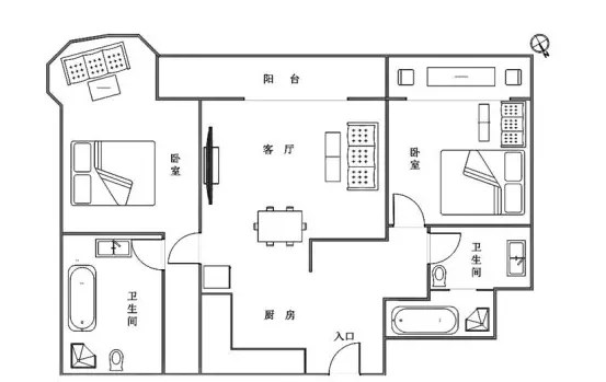 公主郡一期  2室2厅2卫   400.00万