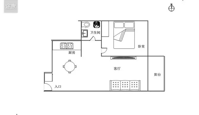 凤凰水城红树湾  1室1厅1卫   2500.00元/月室内图