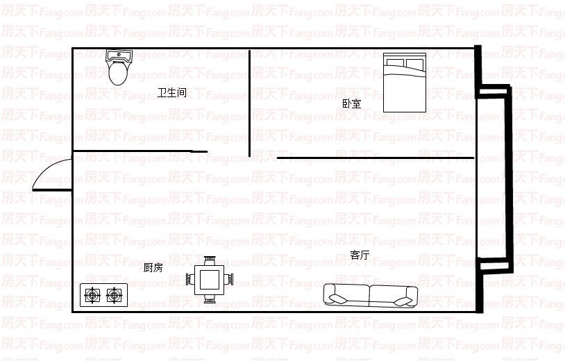 碧海蓝天  1室1厅1卫   240.00万