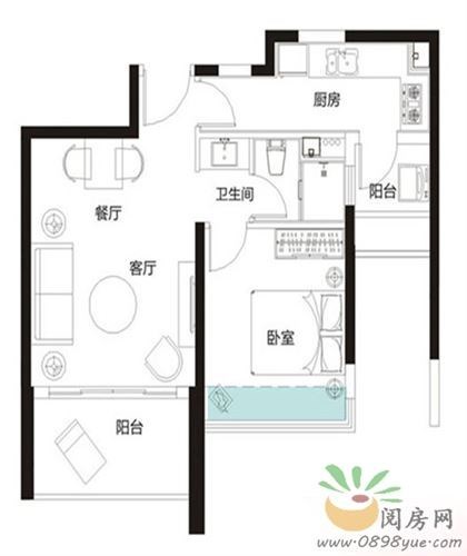 三亚棕榈滩  1室1厅1卫   190.00万客厅