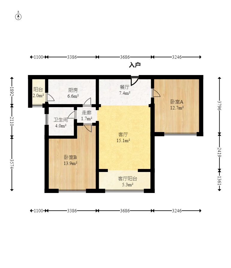 中建芙蓉嘉苑 2室2厅1卫 75.0万 中建芙蓉嘉苑 2室2厅1卫 75.0万户型图