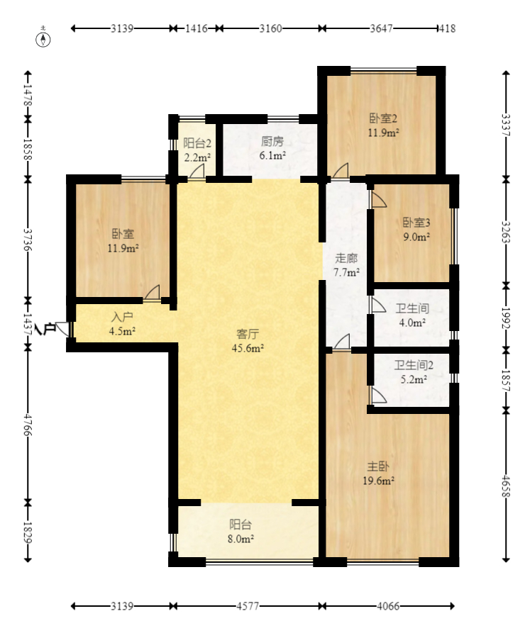 映悦星府 4室2厅2卫 102.8万 映悦星府 4室2厅2卫 102.8万户型图