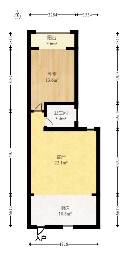 华天LOHO小镇  1室1厅1卫   26.80万室内图1