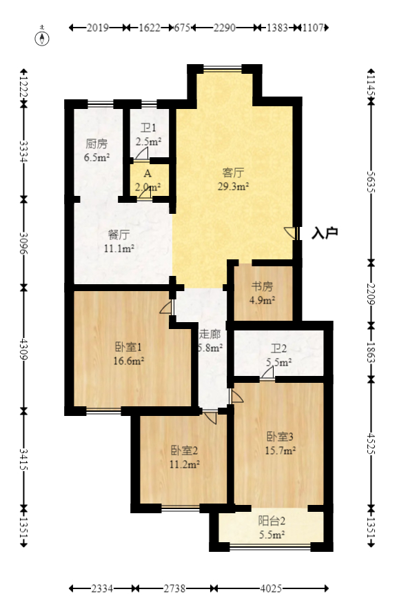 德馨园 3室2厅1卫 90.0万 德馨园 3室2厅1卫 90.0万户型图