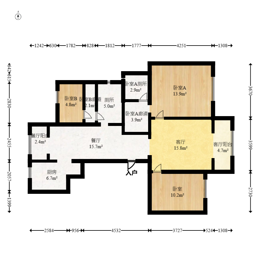 建发电建江山悦 3室2厅2卫 130.0万 建发电建江山悦 3室2厅2卫 130.0万户型图
