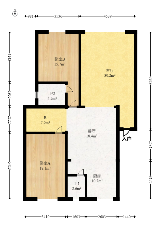 新星小区  4室2厅1卫   99.80万室内图1