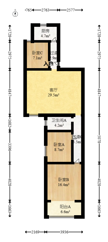 永宏阁  3室2厅2卫   84.00万室内图1