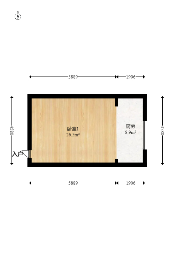 泰龙华府  1室1厅1卫   38.00万室内图1