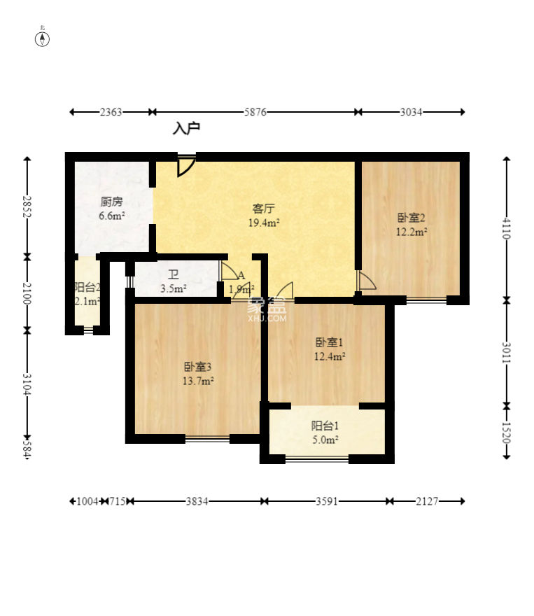 江山如画  2室1厅1卫   73.80万