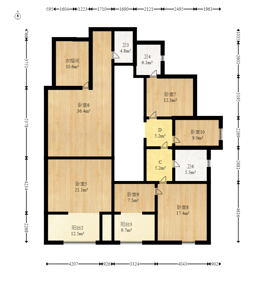 中建江山壹号  4室2厅2卫   375.00万室内图1
