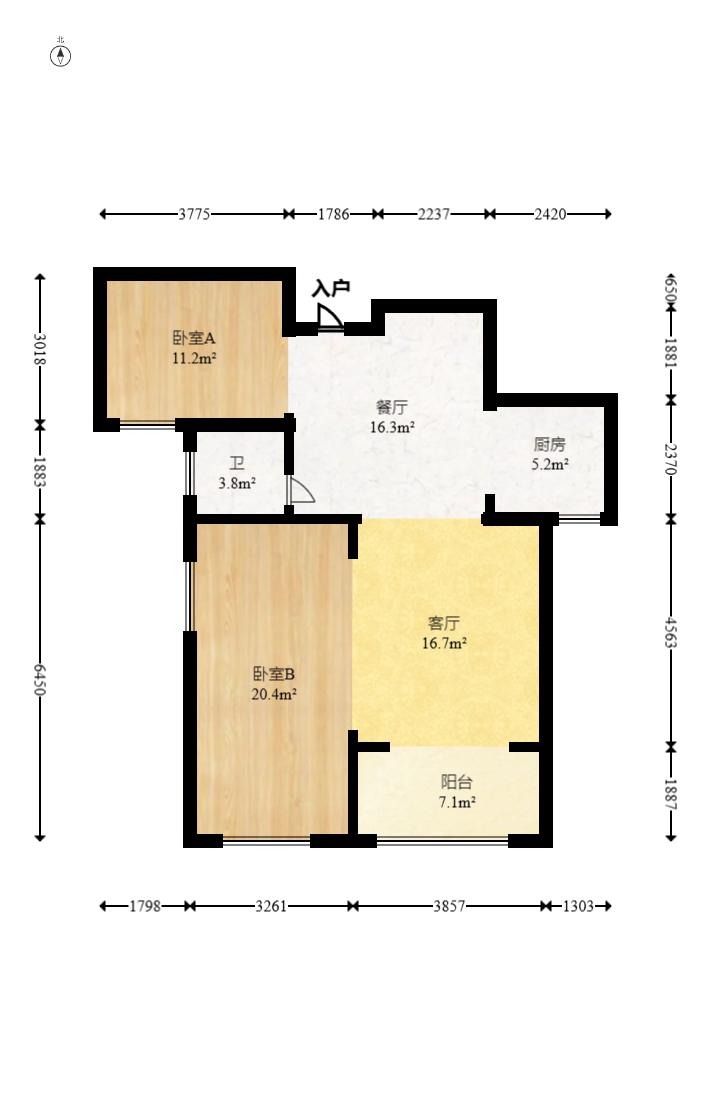 丽发新城 3室2厅1卫 63.8万 丽发新城 3室2厅1卫 63.8万户型图