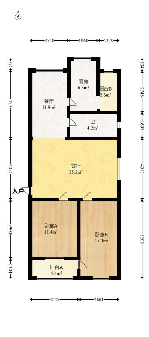 彭家井散盘  3室2厅1卫   83.80万