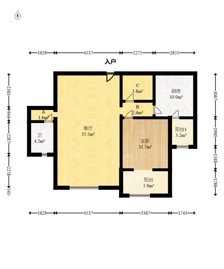 三一街区 4室2厅1卫 100.0万 三一街区 4室2厅1卫 100.0万户型图