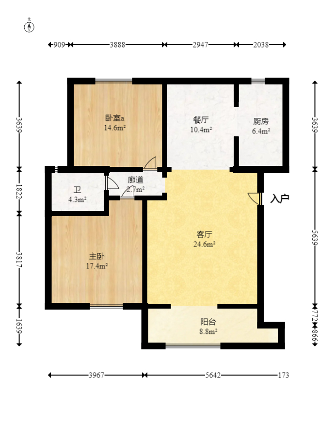山水英伦 2室1厅1卫 64.0万 山水英伦 2室1厅1卫 64.0万户型图