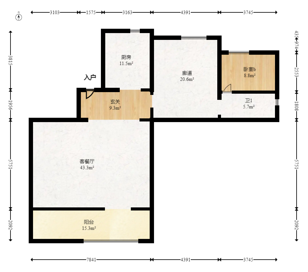建发央著  4室2厅1卫    195.0万室内图1