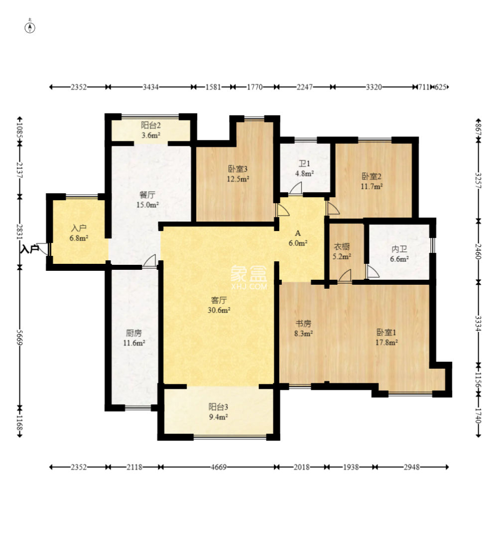 融科檀香山（融科紫檀、香山国际）  4室2厅2卫    210.0万