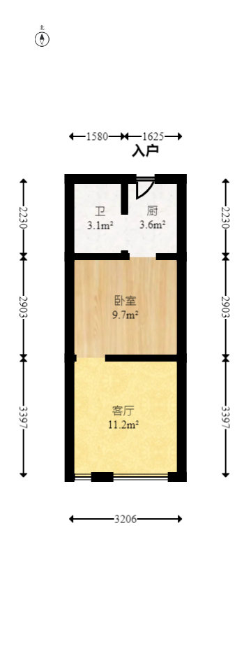 东方芙蓉  1室1厅1卫   25.00万室内图1