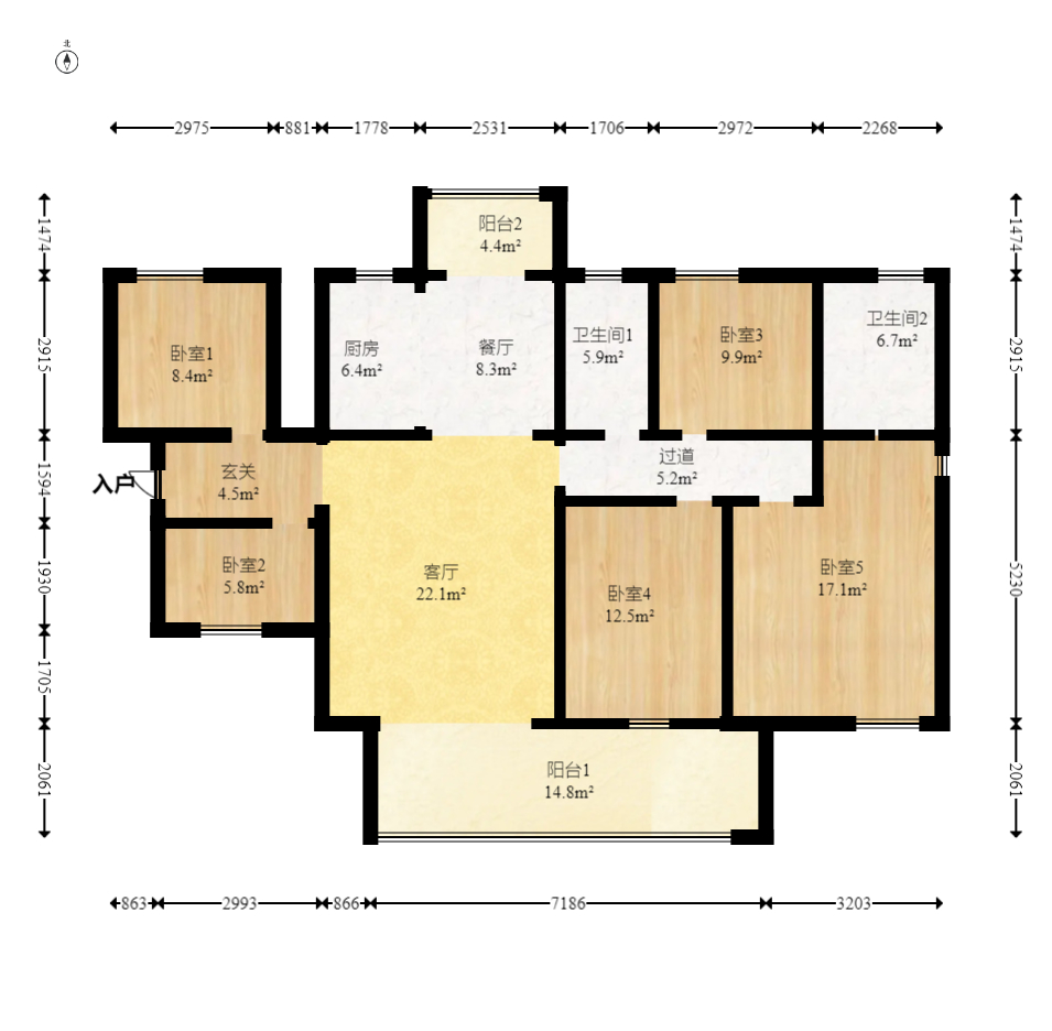 润和滨江广场(润和中央广场)  5室2厅2卫    135.88万 润和滨江广场(润和中央广场)  5室2厅2卫    135.88万户型图
