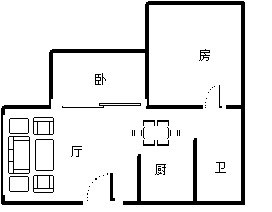 南新悦城  2室2厅1卫   180.00万客厅