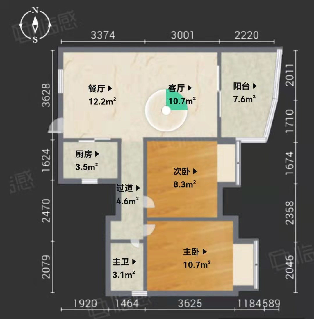 海韵假日休闲公寓  2室1厅1卫   200.00万客厅