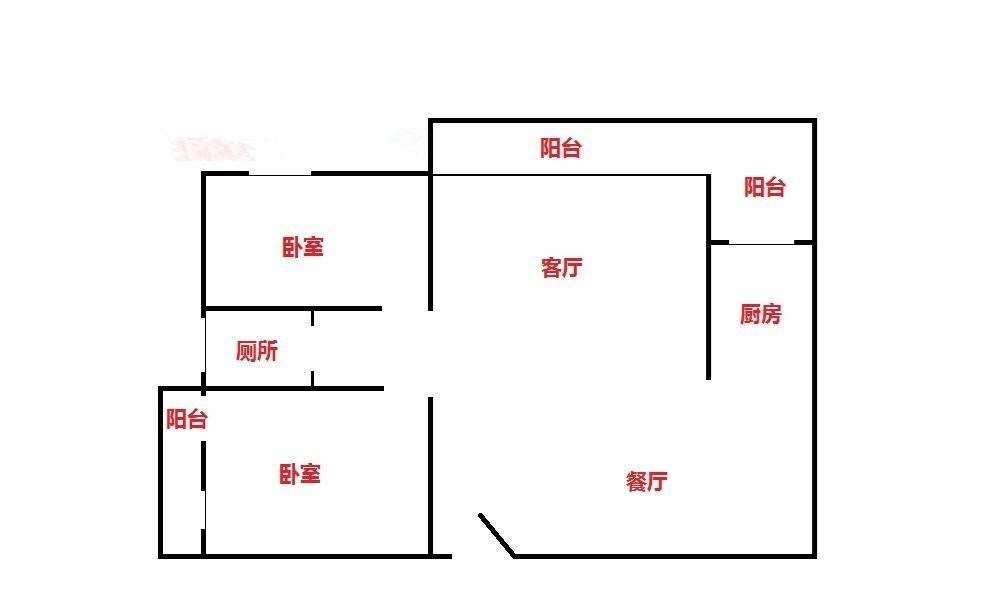 汇丰国际公寓  2室2厅1卫   220.00万客厅