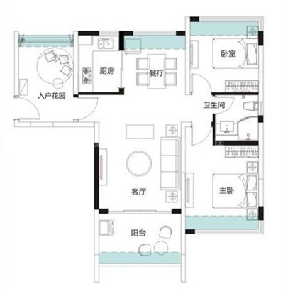 三亚棕榈滩  3室2厅1卫   265.00万客厅