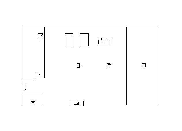 克拉码头  1室1厅1卫   200.00万客厅