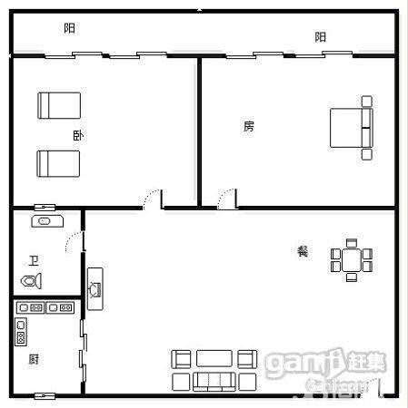 蓝色港湾  2室1厅1卫   210.00万客厅