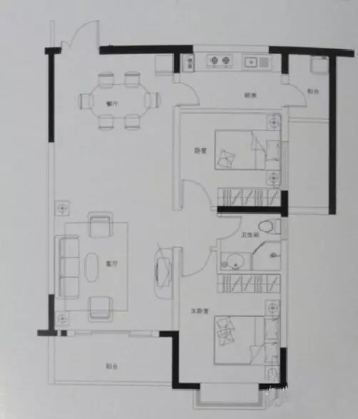 天泽湖畔  2室1厅1卫   269.00万客厅