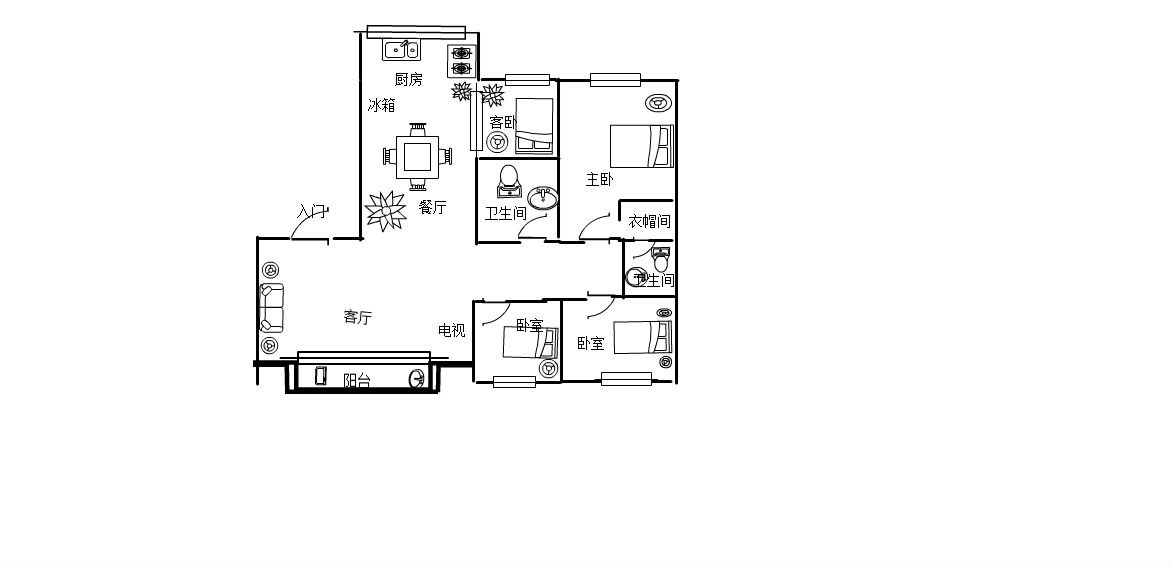 庭园小区  5室2厅3卫   255.00万客厅