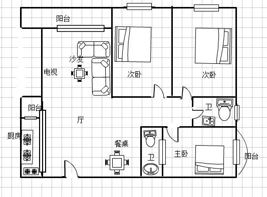 荣德花园  3室1厅1卫   375.00万客厅